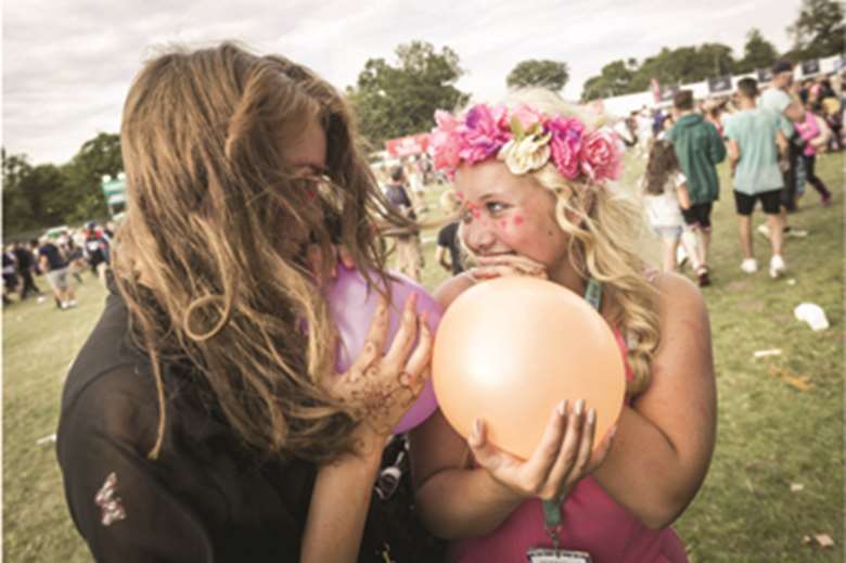 Nitrous oxide has become a popular “legal high” at music festivals