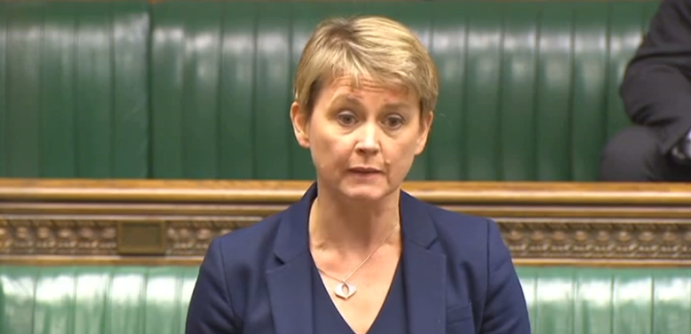 Yvette Cooper has been elected chair of the home affairs select committee. Picture: Parliament TV
