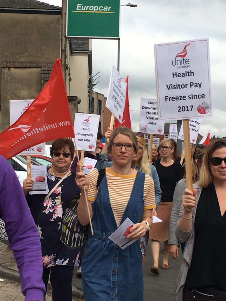  Some 58 health visitors are striking in Lincolnshire