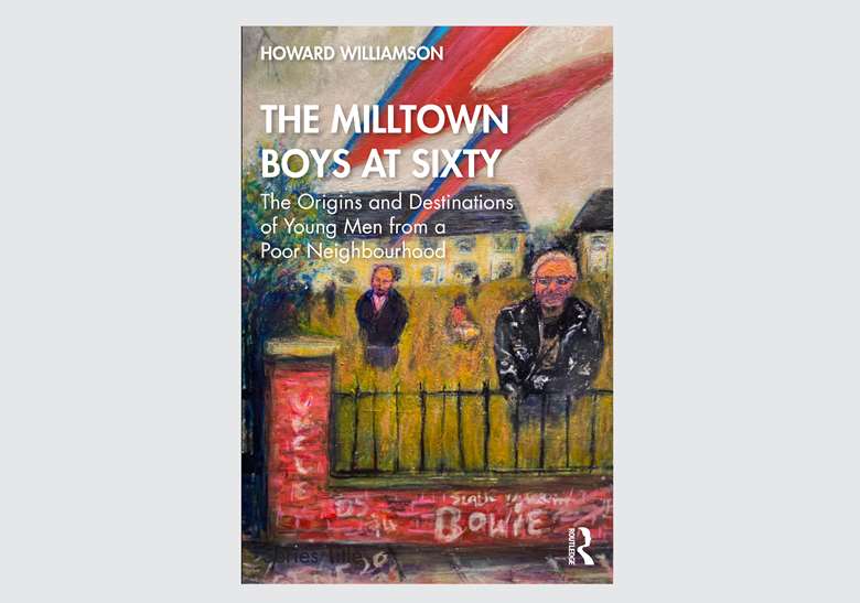 Cover painting of Howard Williamson’s The Milltown Boys at Sixty by Spaceman