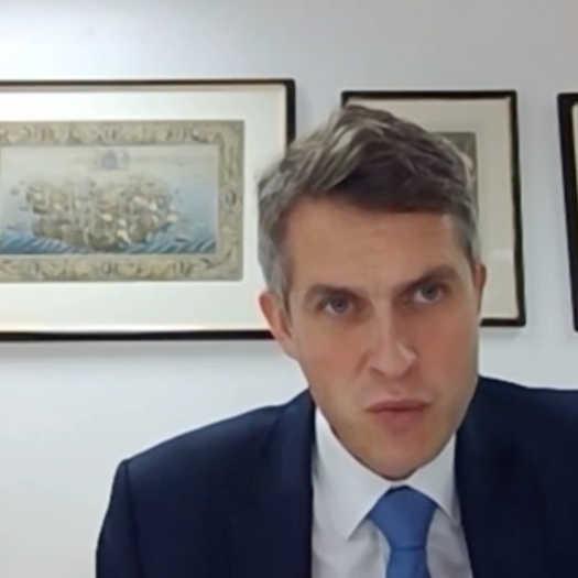 Gavin Williamson was questioned by the Education Select Committee. Picture: Parliament TV