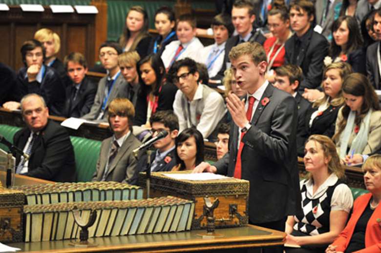 MYPs debated five topics in the House of Commons chamber. Image: UKYP