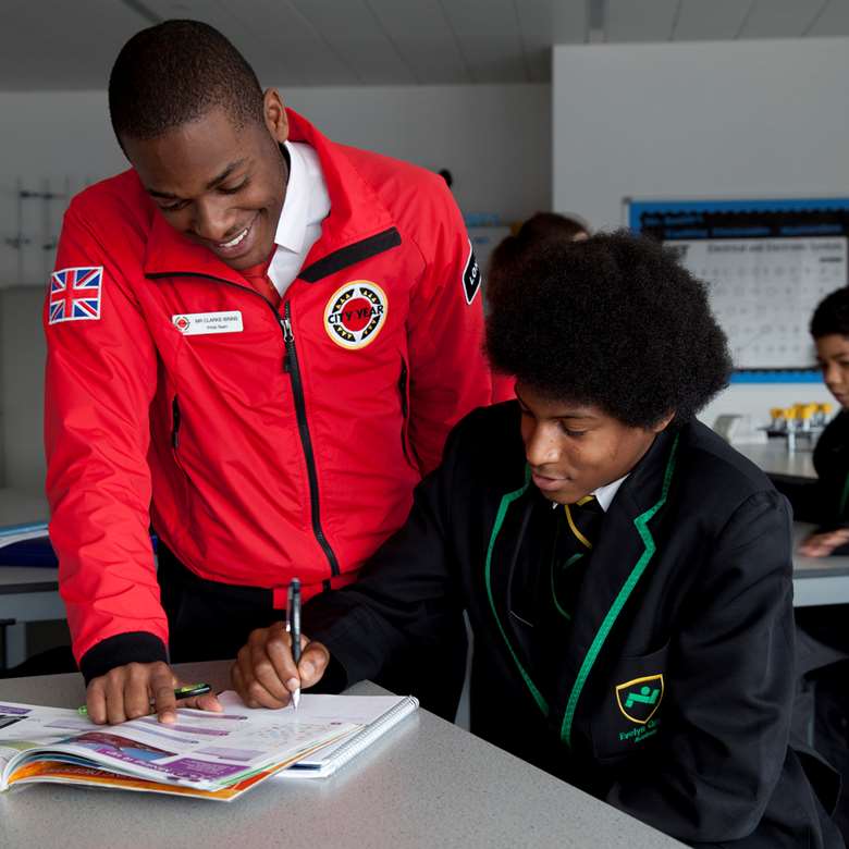 City Year volunteers provide a range of support to pupils. Image: Helen Yates