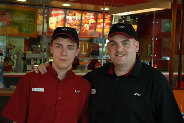 Jamie, 20, recently conducted a work placement at KFC and has now been offered a job. Image: Barnardo's