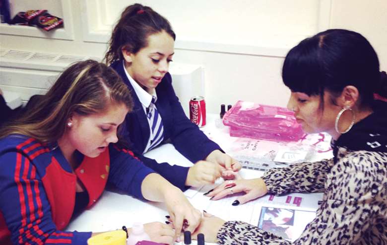 Participants at the project created the Dollis Hill Nail Bar, a safe place for young women to meet and learn new skills