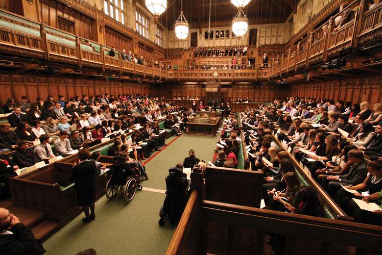 The UK Youth Parliament debating issues important to young people in the Commons