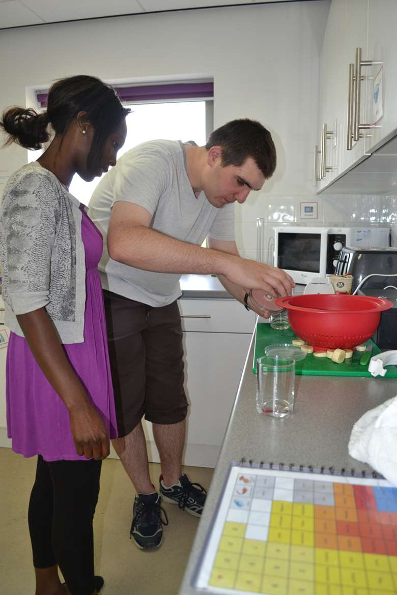 Students with learning difficulties receive tailored support to help them deal with everyday challenges such as cooking and cleaning