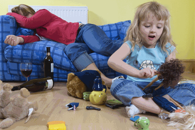 Children do not always get the help and support they need to deal with the implications of parental alcohol abuse, the report found. Picture posed by models