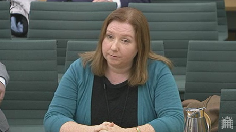 Emergency doctor Emer Sutherland told MPs of the benefits of youth workers being based in hospitals. Image: UK Parliament
