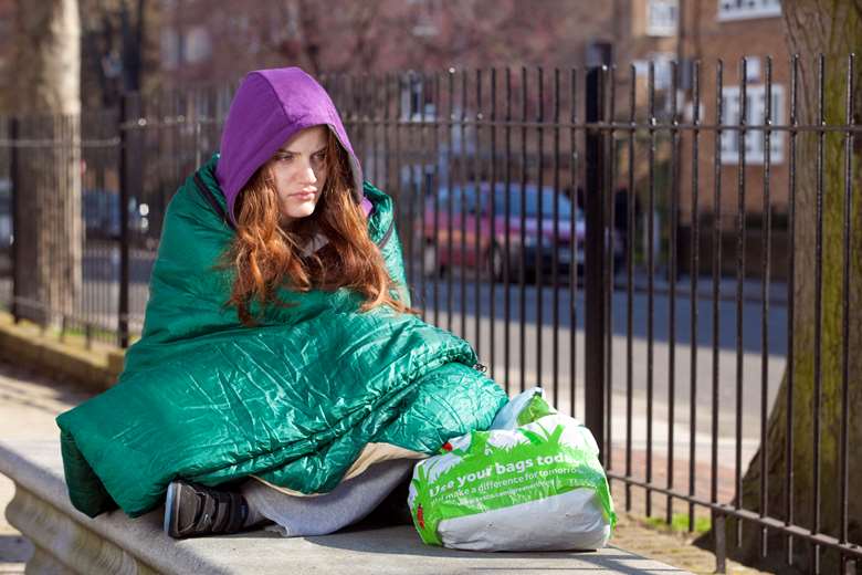 One in 10 women (11.7 per cent) were forced to sleep rough while searching for a refuge place. Picture: Alex Deverill – Posed by model