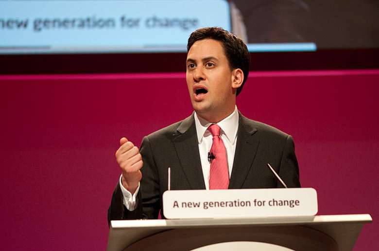 Labour leader Ed Miliband launched the party's general election manifesto at an event in Manchester today