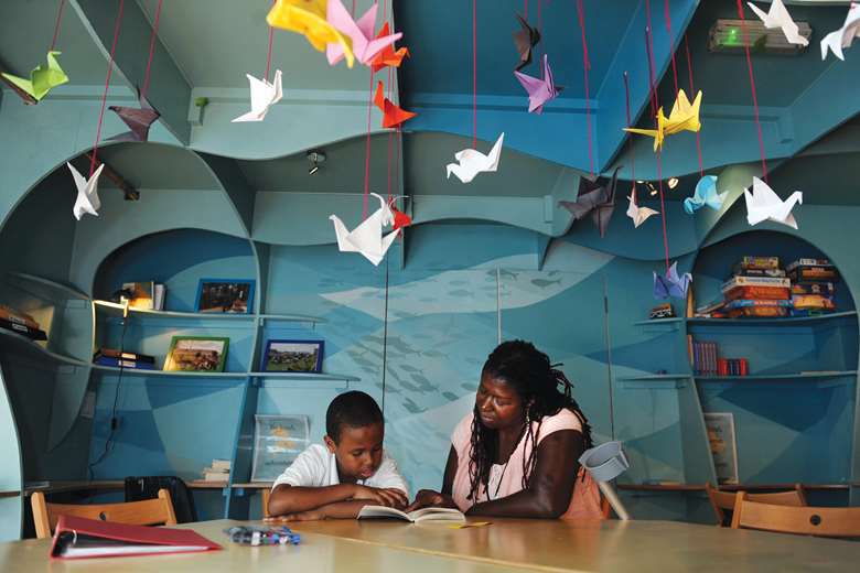 Hackney Pirates works with children to improve their reading and writing in a building decorated like the inside of a ship