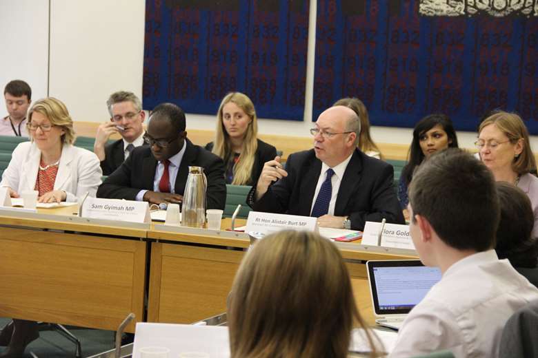 Ministers from the Department for Education and Department of Health giving evidence to the youth select committee. Picture: British Youth Council