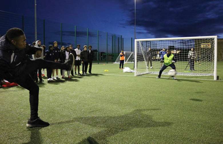 Young people on the project improve their academic knowledge, gain technical skills and undergo experiential learning. Picture: Football Beyond Borders