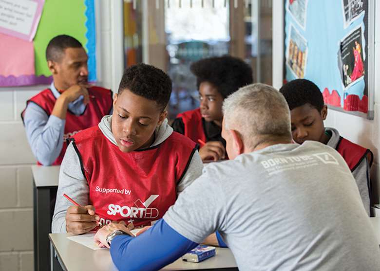 Clubs combine sporting activities with educational and employability sessions to improve young people’s prospects