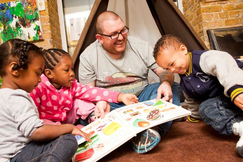 Men make up only two per cent of the childcare workforce. Picture: Alex Deverill