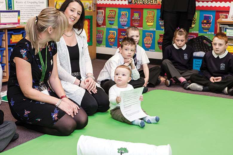 Children observe parents and babies’ interactions during sessions, giving them an insight into interpreting body language