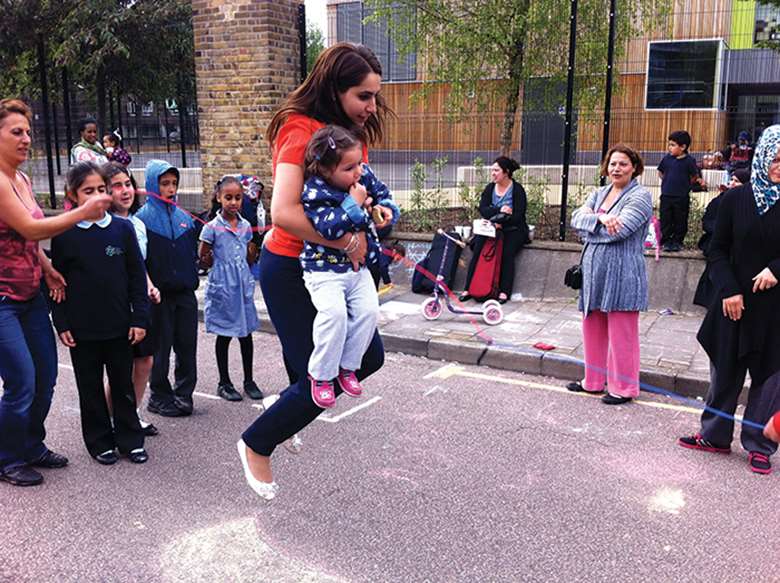 Street play sessions in Hackney typically last for two hours and involve free play