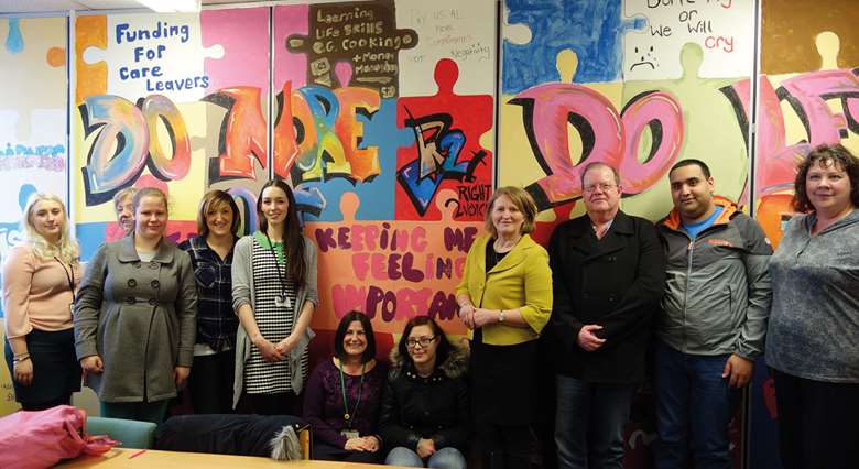 Staff from Calderdale Council children’s services during a visit from England’s children’s commissioner
