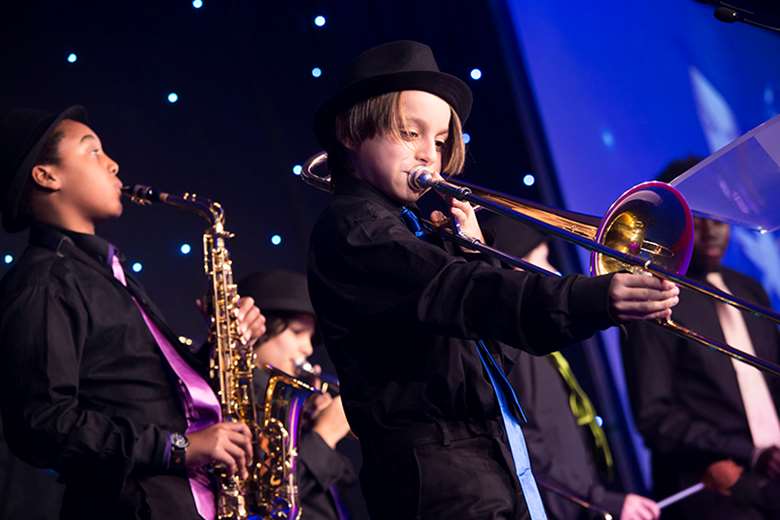 The World Heart Beat Music Academy entertains the audience at the the 2017 CYP Now Awards. Picture: Julian Dodd