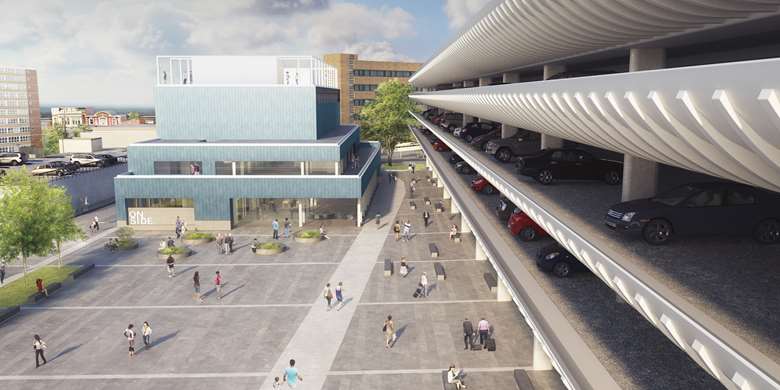 The youth zone will form part of a £24m redevelopment of Preston's Grade II listed bus station. Picture: John Puttick Associates