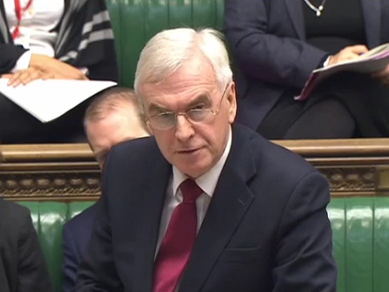 Labour shadow chancellor John McDonnell has called on government to address the funding gap in children's services. Picture: UK Parliament