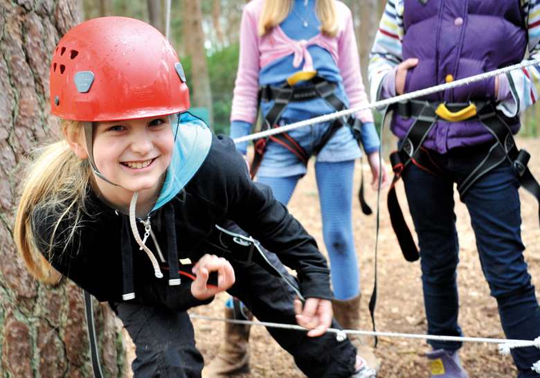 Young people take part in a team-building exercise at UK Youth’s Avon Tyrrell centre in the New Forest. Picture: UK Youth