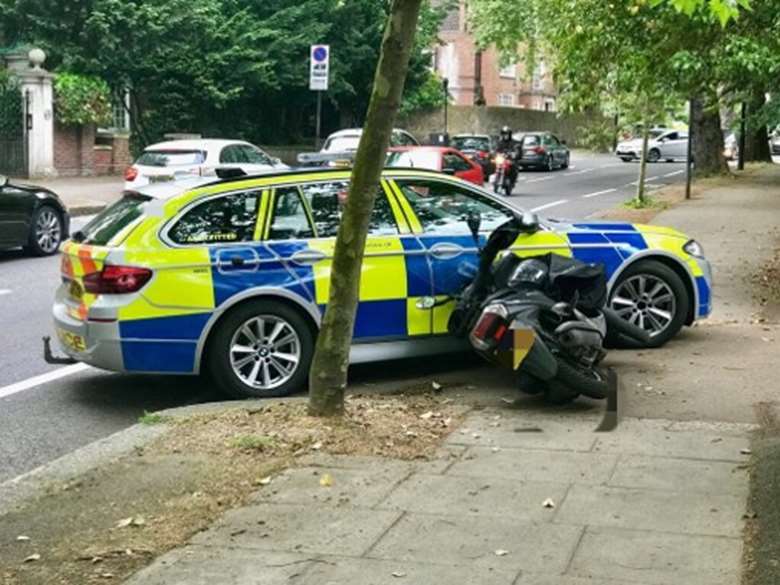 The Met Police are ramming moped drivers in an effort to catch suspected thieves