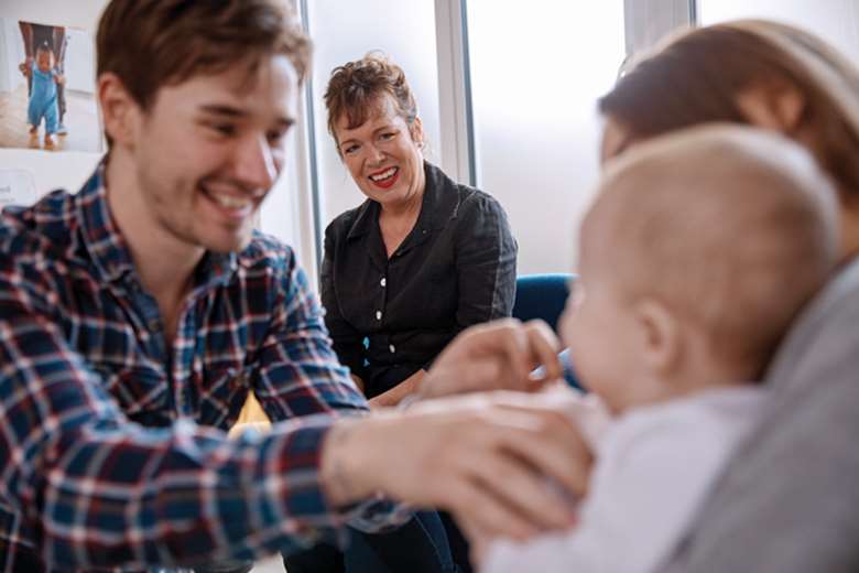 Interactive sessions include discussions and creative activities designed to build relationships between parents and babies. Picture: NSPCC