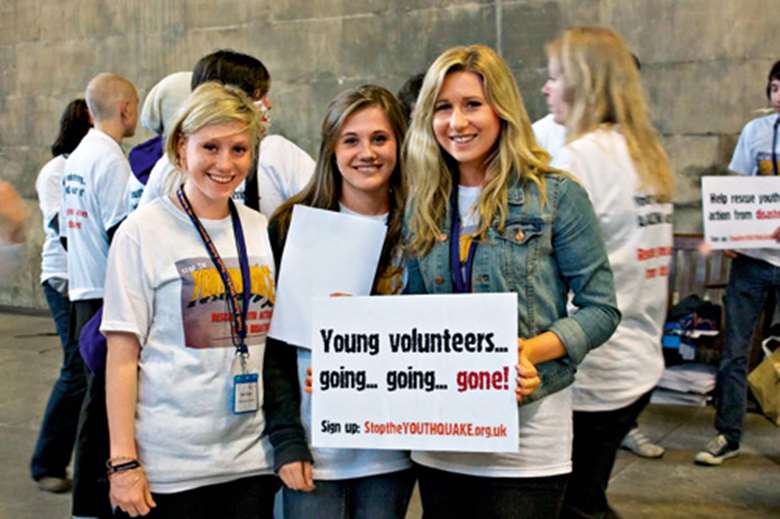 Young volunteers highlighted the danger of cuts