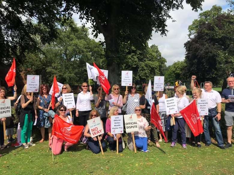  Lincolnshire health visitors are striking again this week. Image: Unite East Midlands