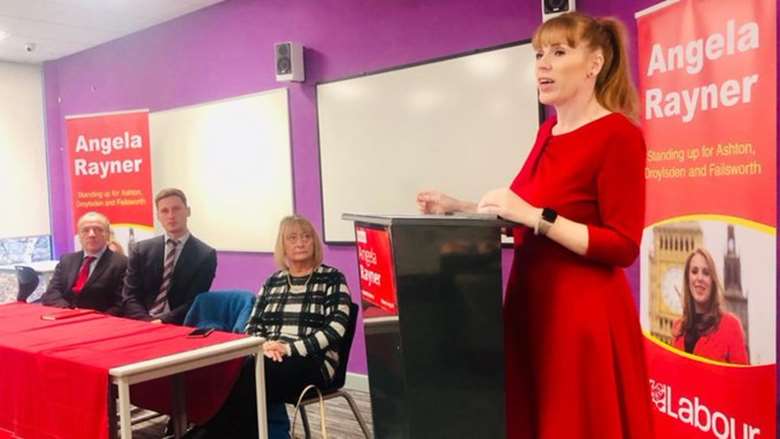 Shadow education secretary Angela Rayner announcing Labour's plans to improve education. Picture: Labour Party 