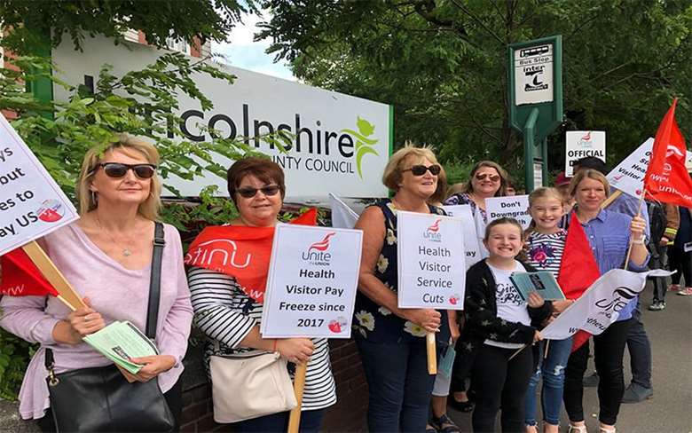 Lincolnshire Health Visitors also took strike action in the summer. Picture: Unite the Union