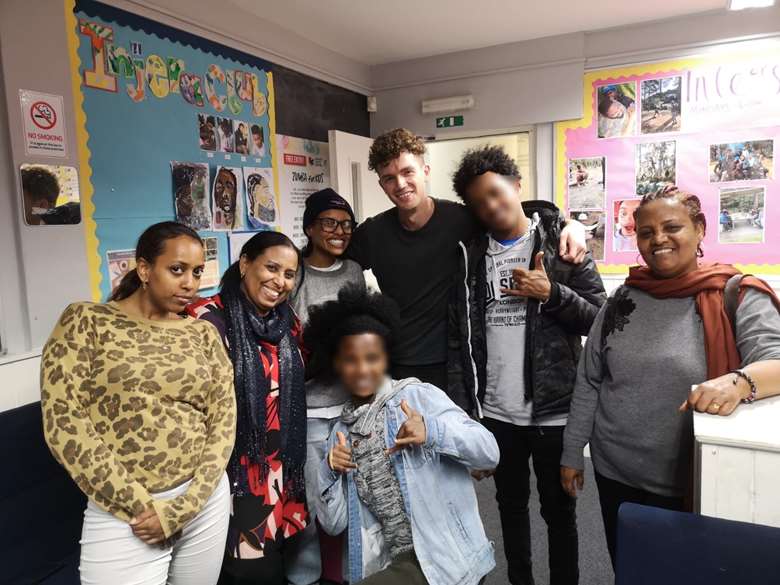 Benny Hunter with members of the Da'aro Youth Project. Picture: Benny Hunter