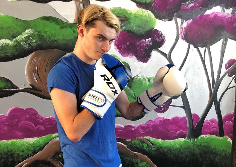 Lee took up boxing during his Shared Lives placement. Picture: Shared Lives