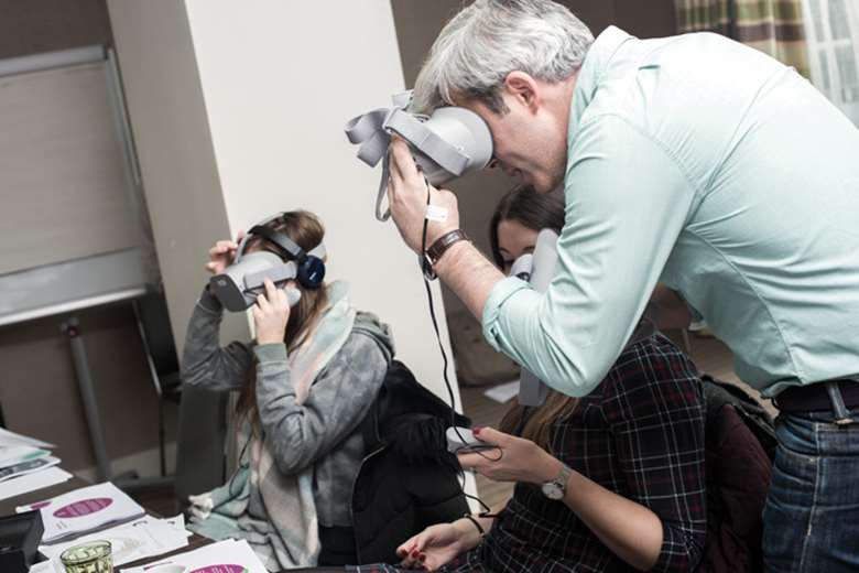 Virtual reality technology is used to give professionals trauma-awareness training. Picture: Cornerstone Partnership