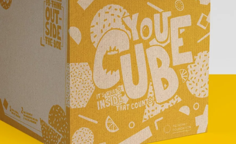 Each YouCubeBox contains items of nutricious food, arts and education. Picture: YouCubeBox.com