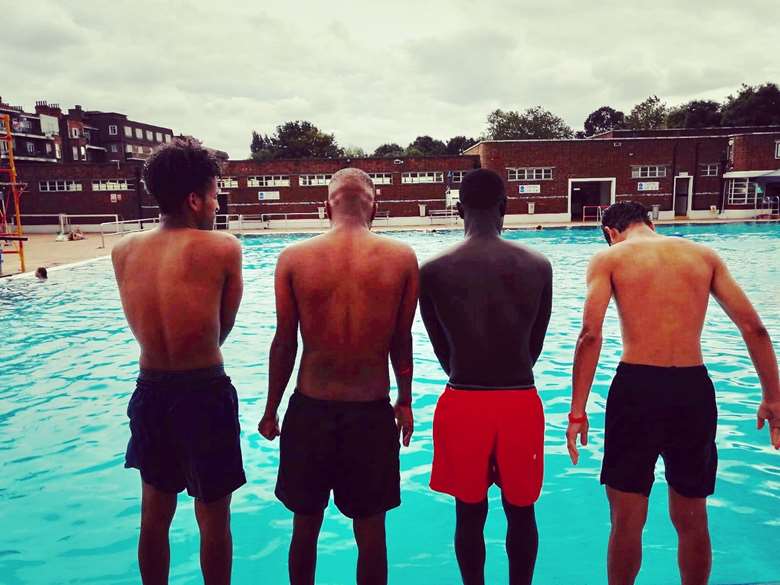 Young people from the Dost Centre for Young Refugees and Migrants visited the lido twice during the summer. Picture: City of London Corporation