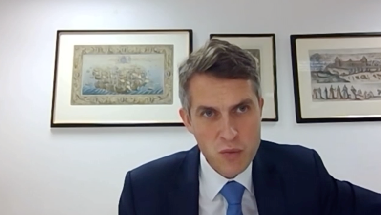 Gavin Williamson was questioned by the Education Select Committee. Picture: Parliament TV