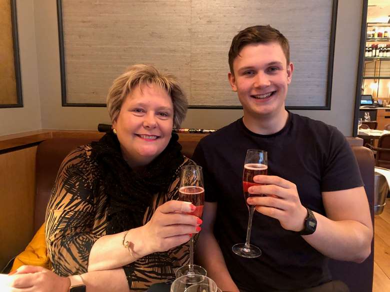 Ben Brown, 22, (pictured with mum Helen) took his own life in April. Picture: PAPYRUS