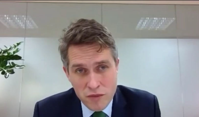 Gavin Williamson was quizzed over the impact of a third lockdown on children. Picture: Parliament TV