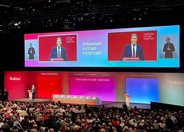 Keir Starmer speaks at the Labour Party Conference. Picture: Labour Party/Twitter