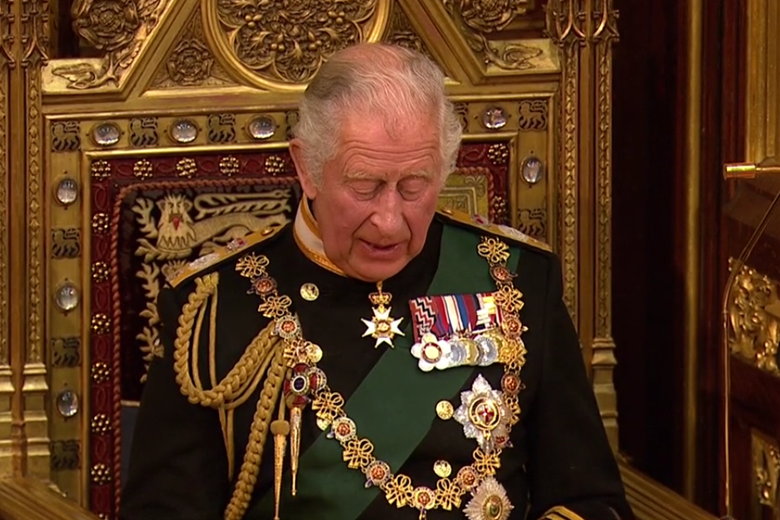 Prince Charles stood in for the Queen to deliver her speech. Picture: Parliament TV