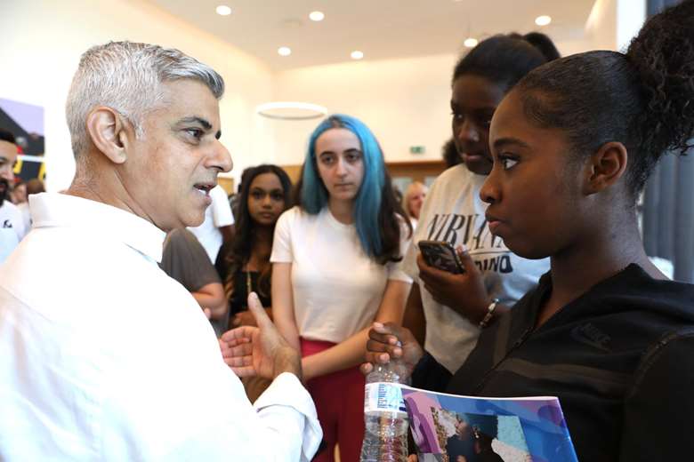 Mayor of London Sadiq Khan has announced a programme of support for young people. Picture: London VRU