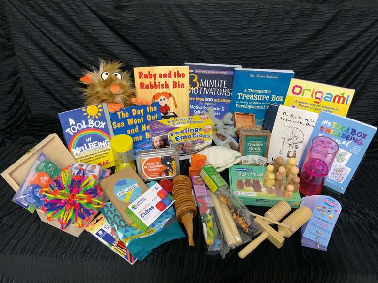 Wellbeing Boxes contain therapeutic resources to help school staff support children