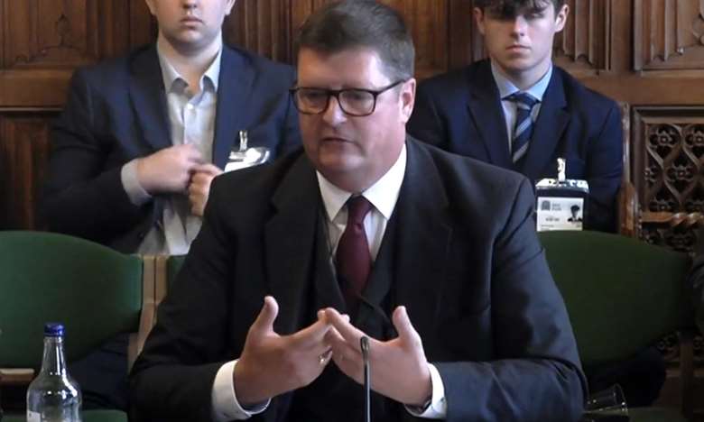 Martyn Oliver gives evidence to the education select committee. Picture: Parliament TV