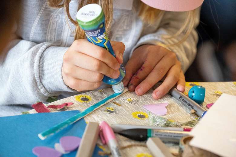 All About Me sessions take a therapeutic approach in helping children create art as a way of documenting their experiences. Picture: Blue Cabin 