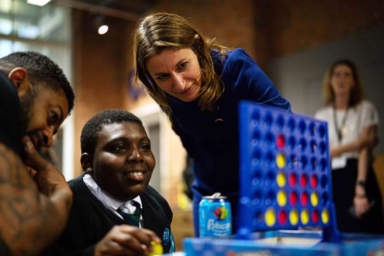 Lucy Frazer visits Lift Youth Hub in North London to launch new funding. Picture: Lift Youth Hub/DCMS