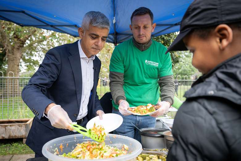 The Mayor of London, Sadiq Khan, visited Our GreenHut in Brixton which provides meals to children outside of school hours. Picture: Greater London Authority