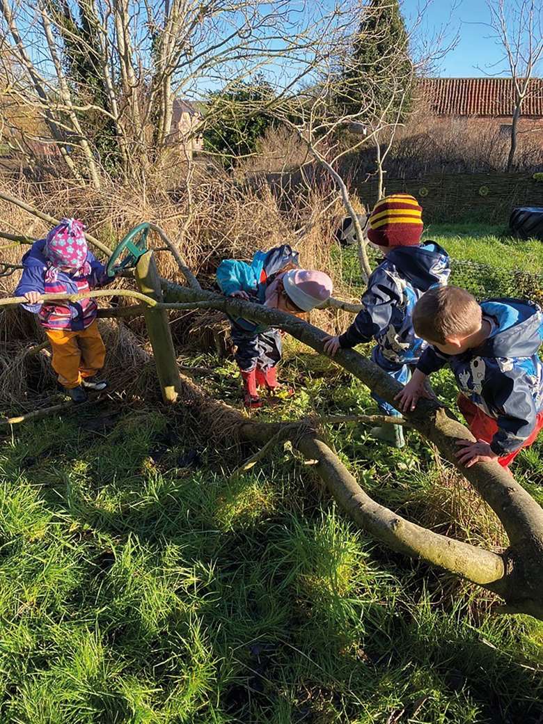 Adventurous outdoor activities at Cheeky Cherubs Childcare encourage children to 'expand their boundaries by taking risks'. Picture: Cheeky Cherubs Childcare